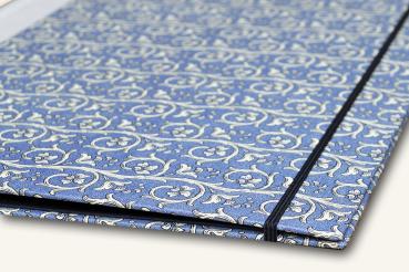 Blue folder A4 or A3 "Voitl", handmade, linen back - Kopie